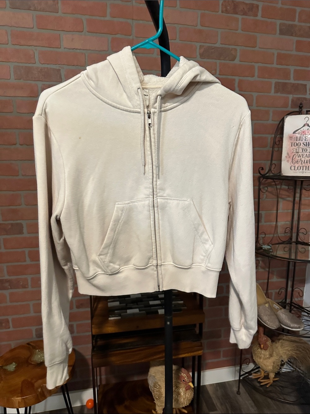 No Boundaries Cream Zip-Front Hoodie Jacket